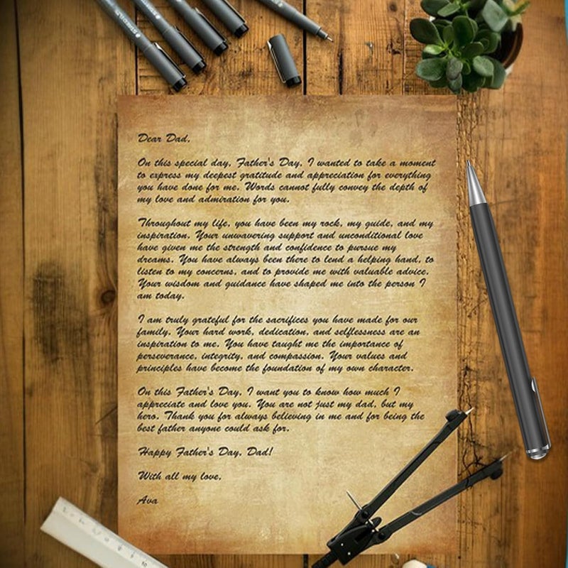TEETOOKEA Stationery Writing Paper, 120 Sheets, 8.5" x 11", Vintage Thicker Double Sided Printing Paper, Antique Looking Letterhead Paper for Certificate, Invitation, Resume, Award, Diploma, Craft (A) - Image 2